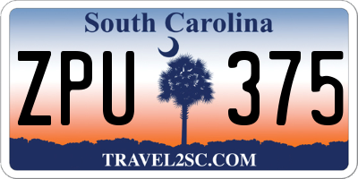 SC license plate ZPU375