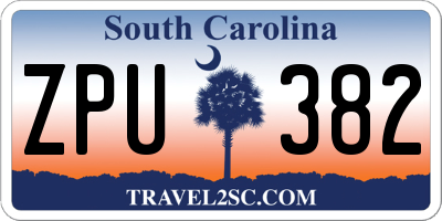 SC license plate ZPU382