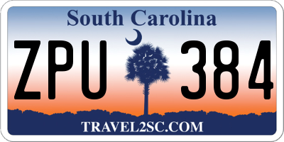 SC license plate ZPU384