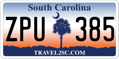 SC license plate ZPU385