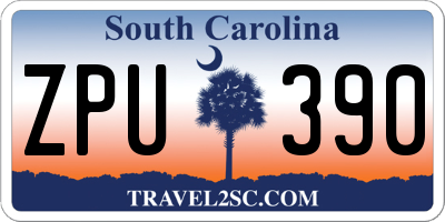 SC license plate ZPU390
