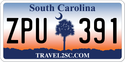 SC license plate ZPU391