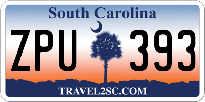 SC license plate ZPU393