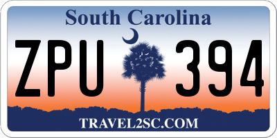 SC license plate ZPU394