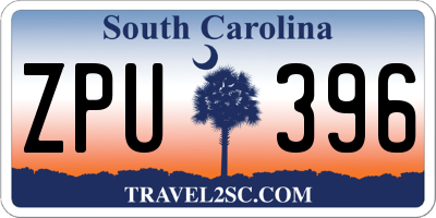 SC license plate ZPU396