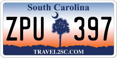 SC license plate ZPU397
