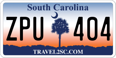 SC license plate ZPU404