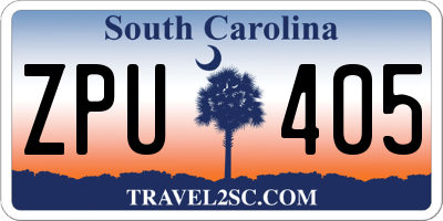 SC license plate ZPU405