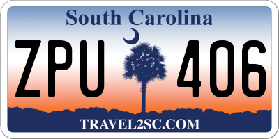 SC license plate ZPU406