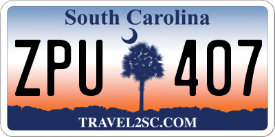 SC license plate ZPU407