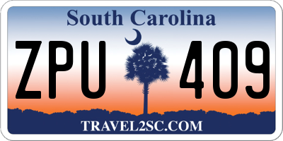 SC license plate ZPU409