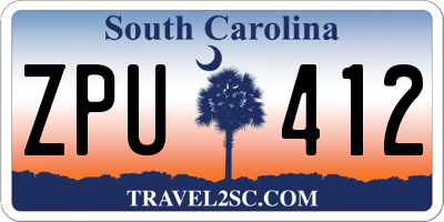 SC license plate ZPU412