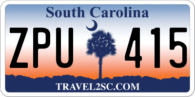 SC license plate ZPU415