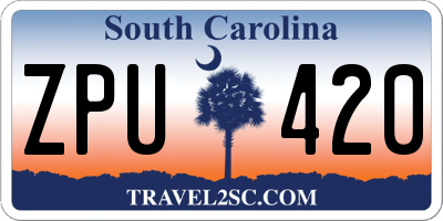 SC license plate ZPU420