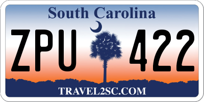 SC license plate ZPU422