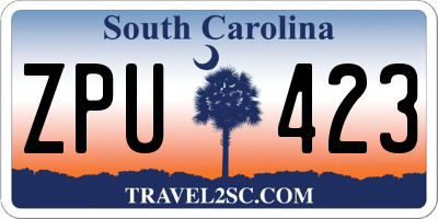 SC license plate ZPU423