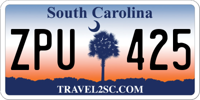 SC license plate ZPU425