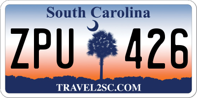 SC license plate ZPU426