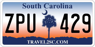 SC license plate ZPU429