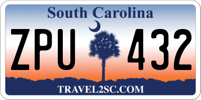 SC license plate ZPU432