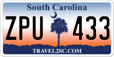 SC license plate ZPU433