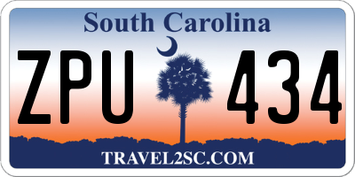 SC license plate ZPU434