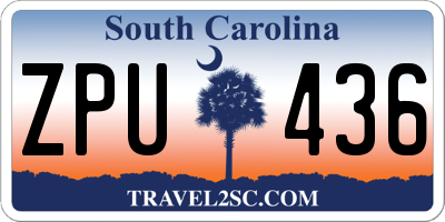 SC license plate ZPU436