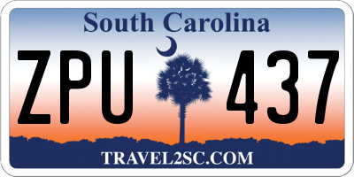 SC license plate ZPU437