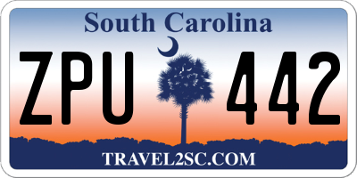 SC license plate ZPU442