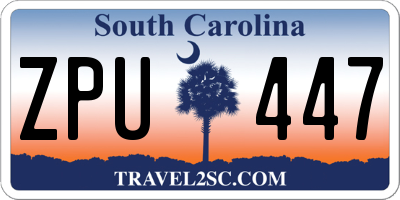 SC license plate ZPU447