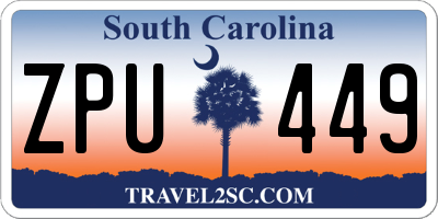 SC license plate ZPU449
