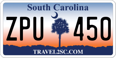 SC license plate ZPU450