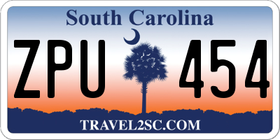 SC license plate ZPU454
