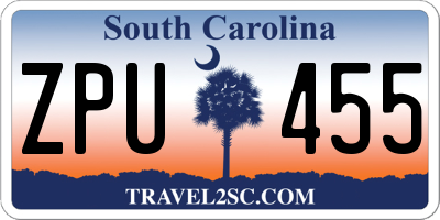 SC license plate ZPU455