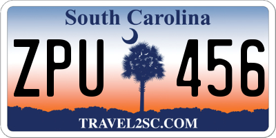 SC license plate ZPU456