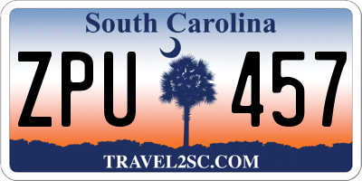 SC license plate ZPU457