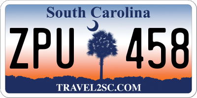 SC license plate ZPU458