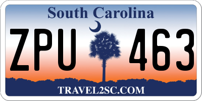 SC license plate ZPU463