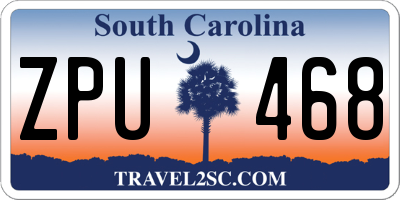 SC license plate ZPU468