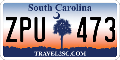 SC license plate ZPU473