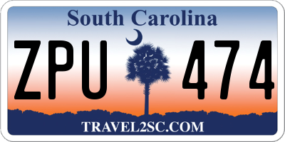 SC license plate ZPU474