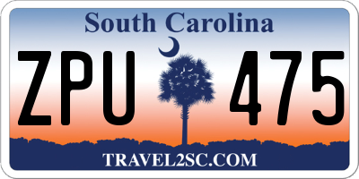 SC license plate ZPU475