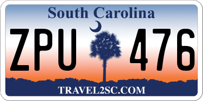 SC license plate ZPU476
