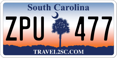 SC license plate ZPU477