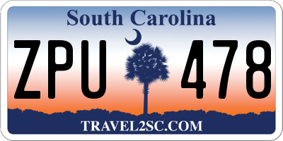 SC license plate ZPU478