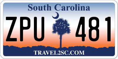 SC license plate ZPU481