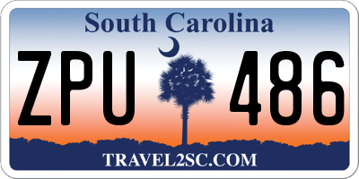 SC license plate ZPU486
