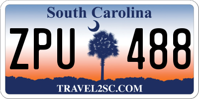SC license plate ZPU488