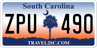SC license plate ZPU490