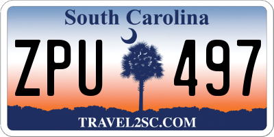 SC license plate ZPU497